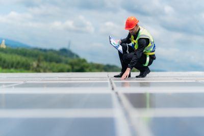 Qualified Solar Installer at Work